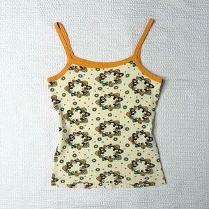 waffle knit mushroom graphic cami from japan